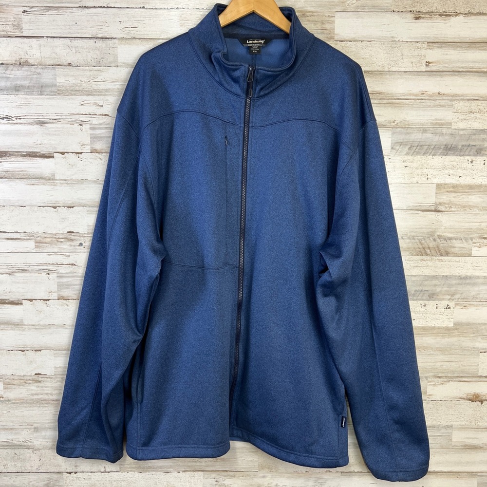 Landway Jacket Men 4XL Navy Blue Heathered Soft-Shell Full Zip Gorpcore Hiking